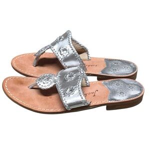 Jack Rogers Jacks leather sandal in silver